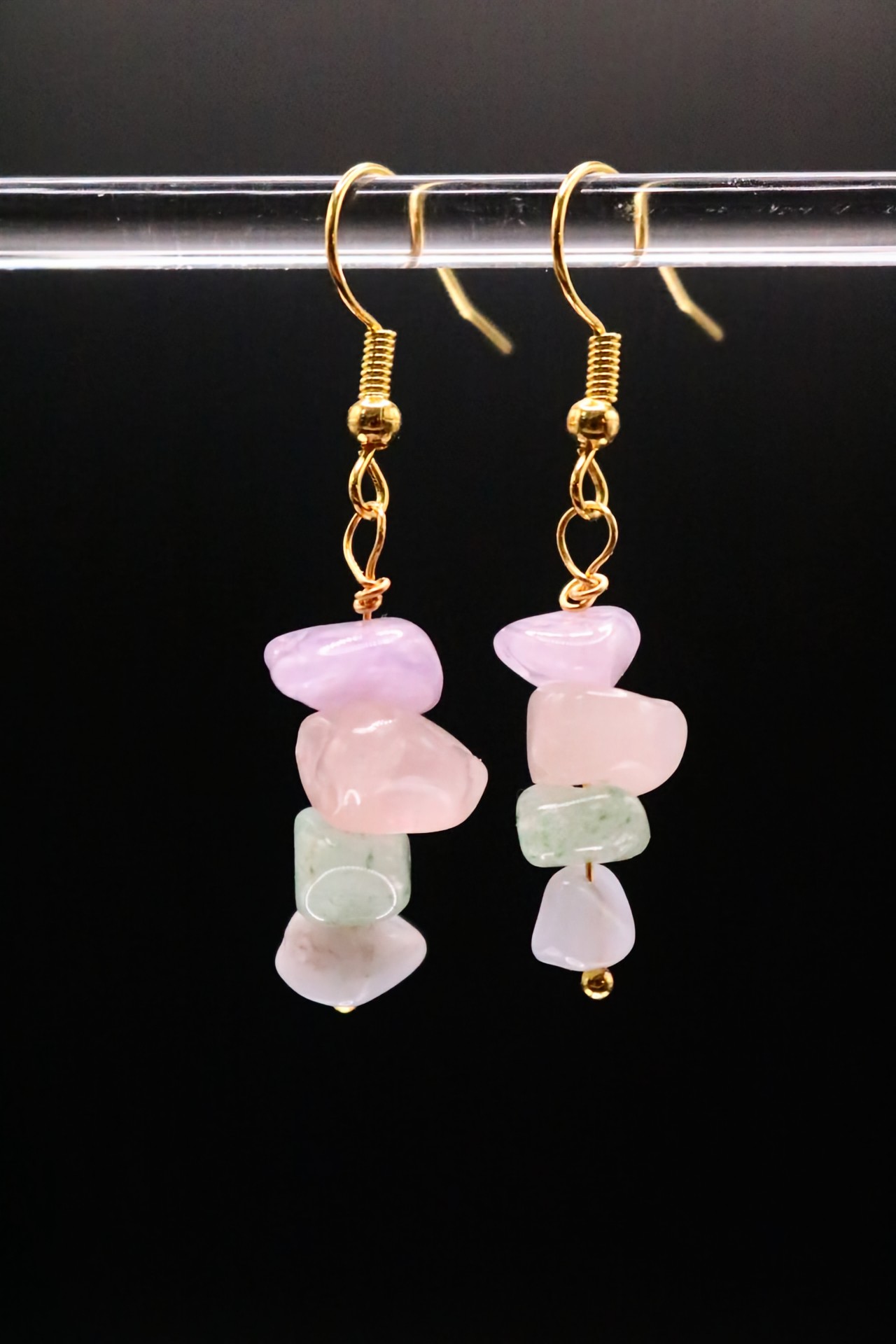 Gold or Silver Wire Wrapped Crystal Earrings
