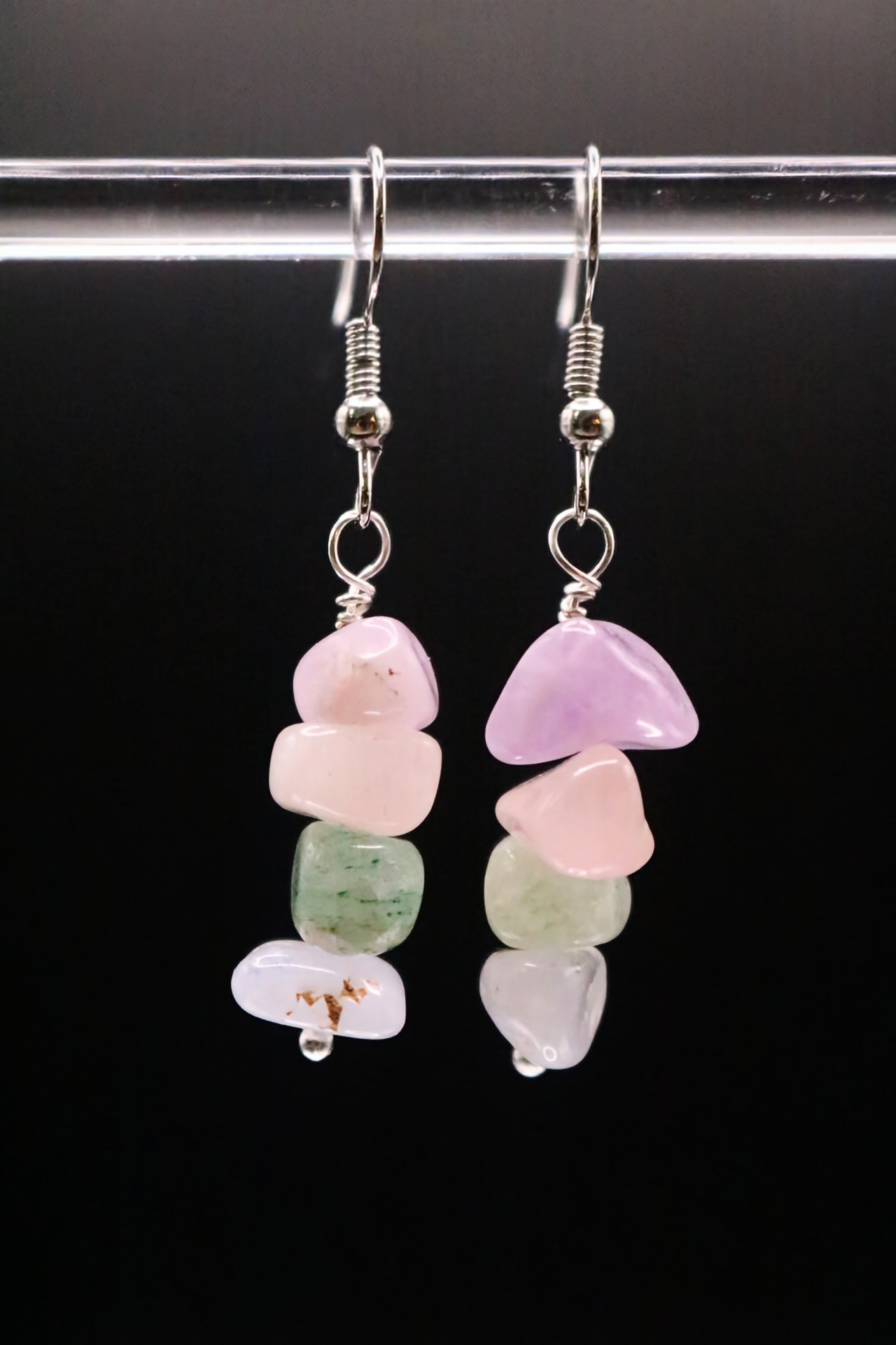 Gold or Silver Wire Wrapped Crystal Earrings