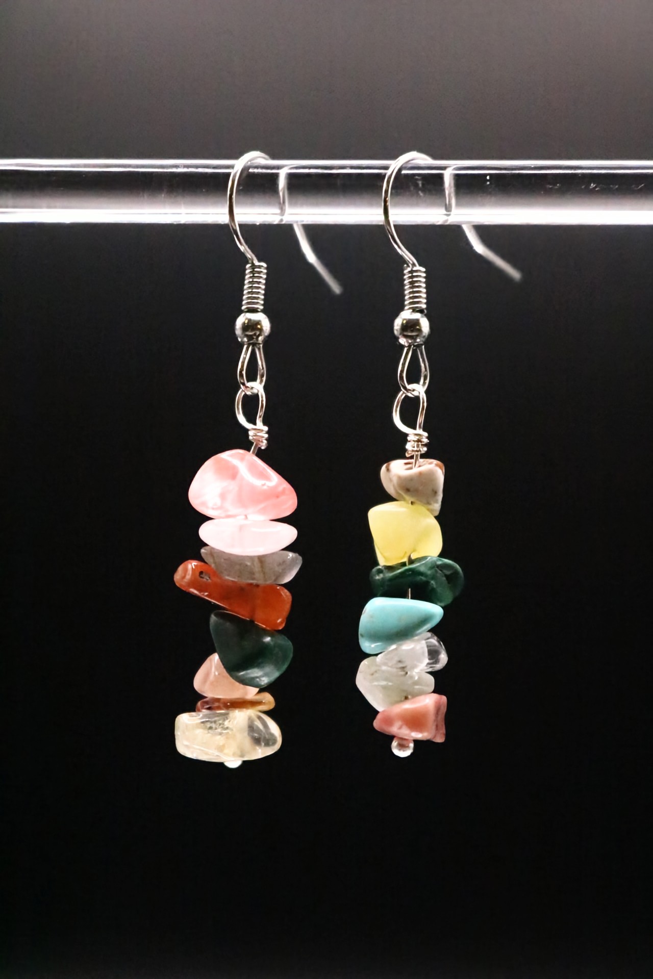 Gold or Silver Wire Wrapped Crystal Earrings