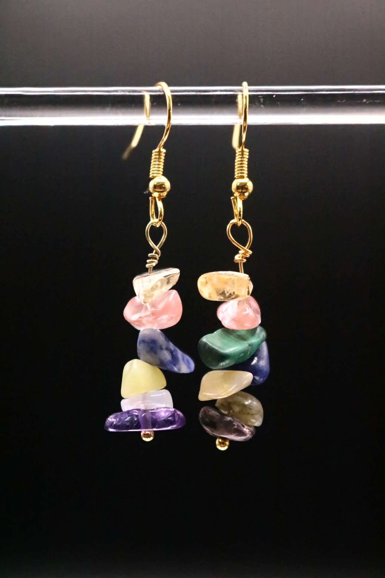 Gold or Silver Wire Wrapped Crystal Earrings