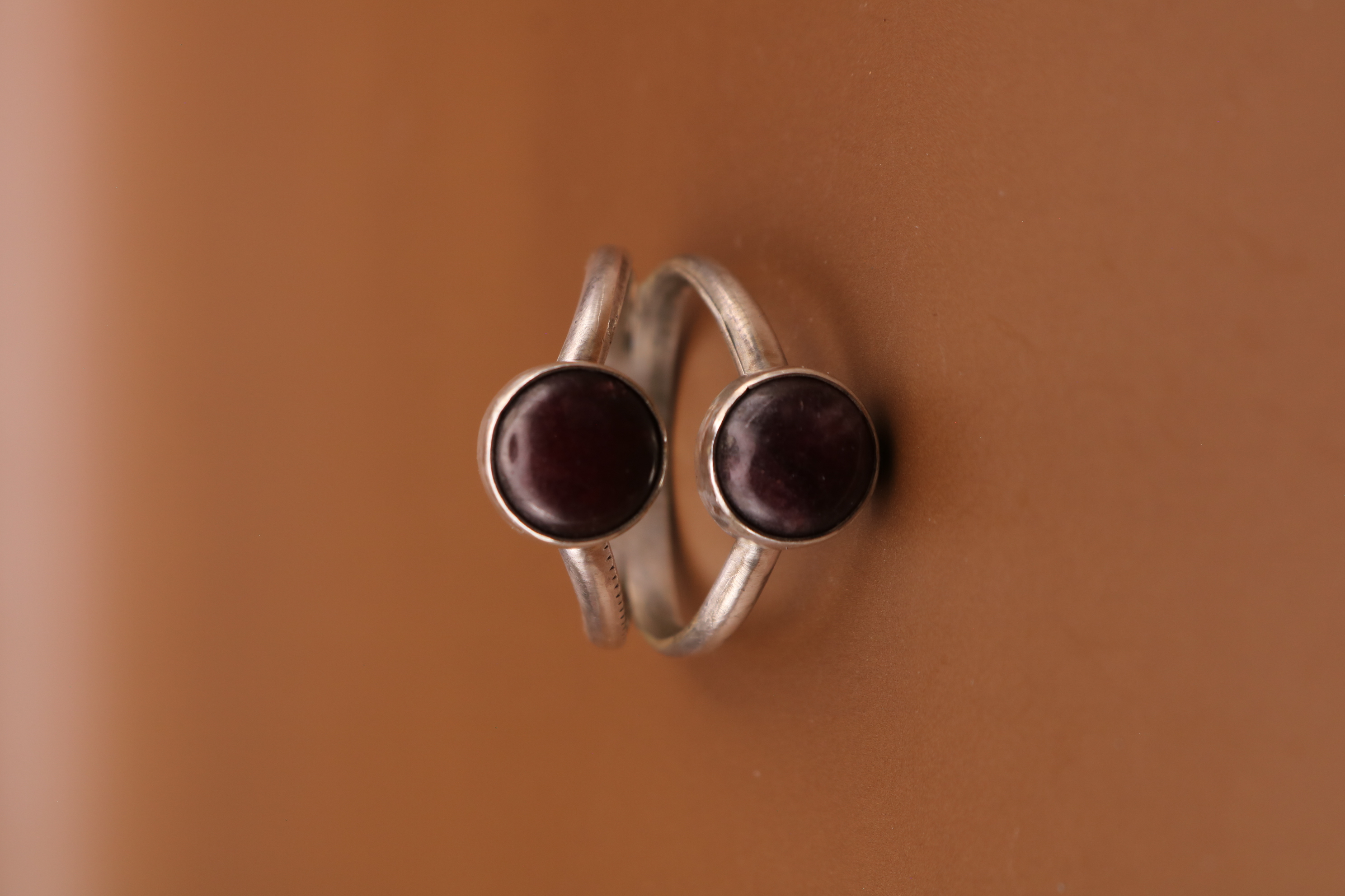 Silversmithed Garnet Crystal Ring Size 9.5