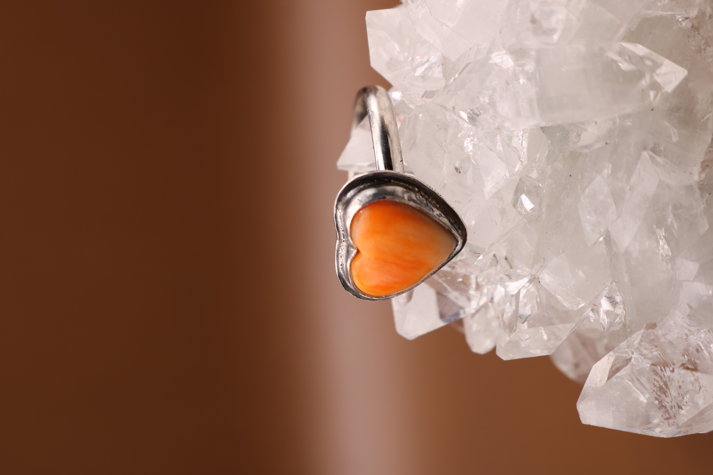 Silversmithed Spiny Oyster Ring Size 7.5