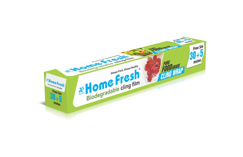 HomeFresh Cling Film Wrap Food Biodegradable BPA Free Multipurpose Food Wrapping Paper Non-Stick Microwave Safe- 30+5M Free 35 Meters (Pack of 1)