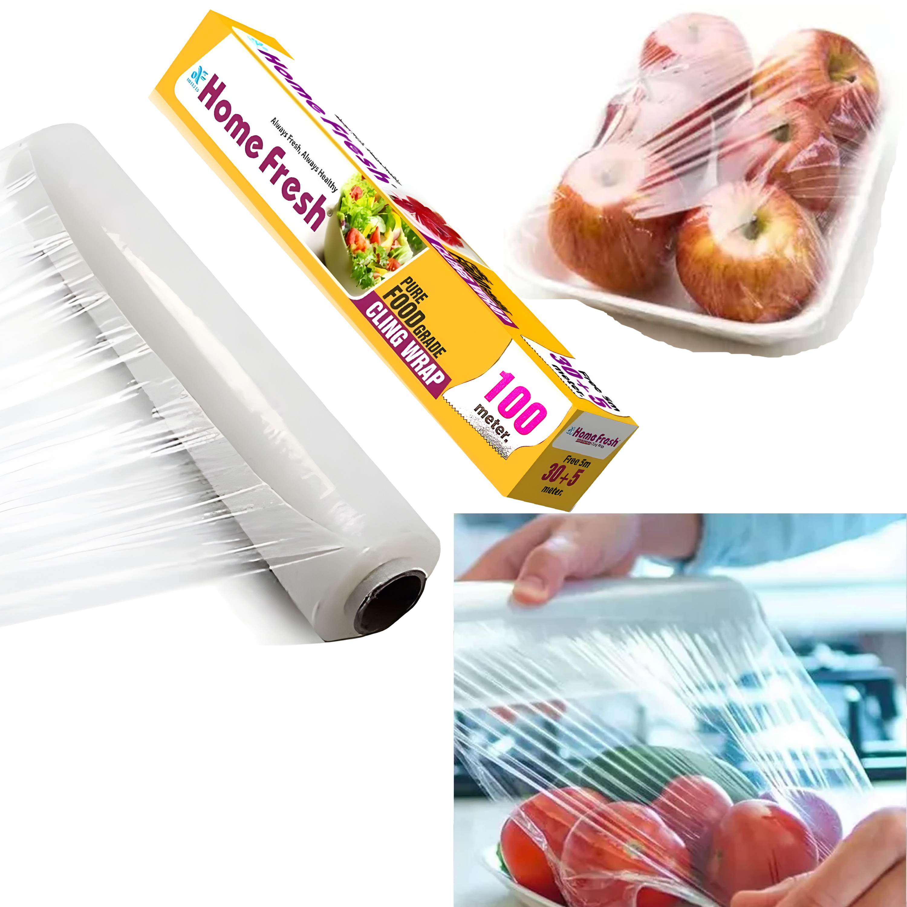 HomeFresh Food Wrapping Paper Roll for Food Packing, 100 Meter (Pack of 1) Food Wrapping Paper, Premium Food Wrap Paper for Kitchen, Packing, Storing Food