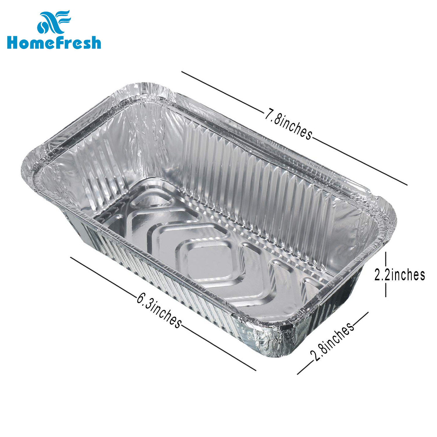  HomeFresh Food Storage Disposable Aluminium Foil Containers with Lid For Takeaway Fast Food Packaging (660 ml) - Pack of 25
