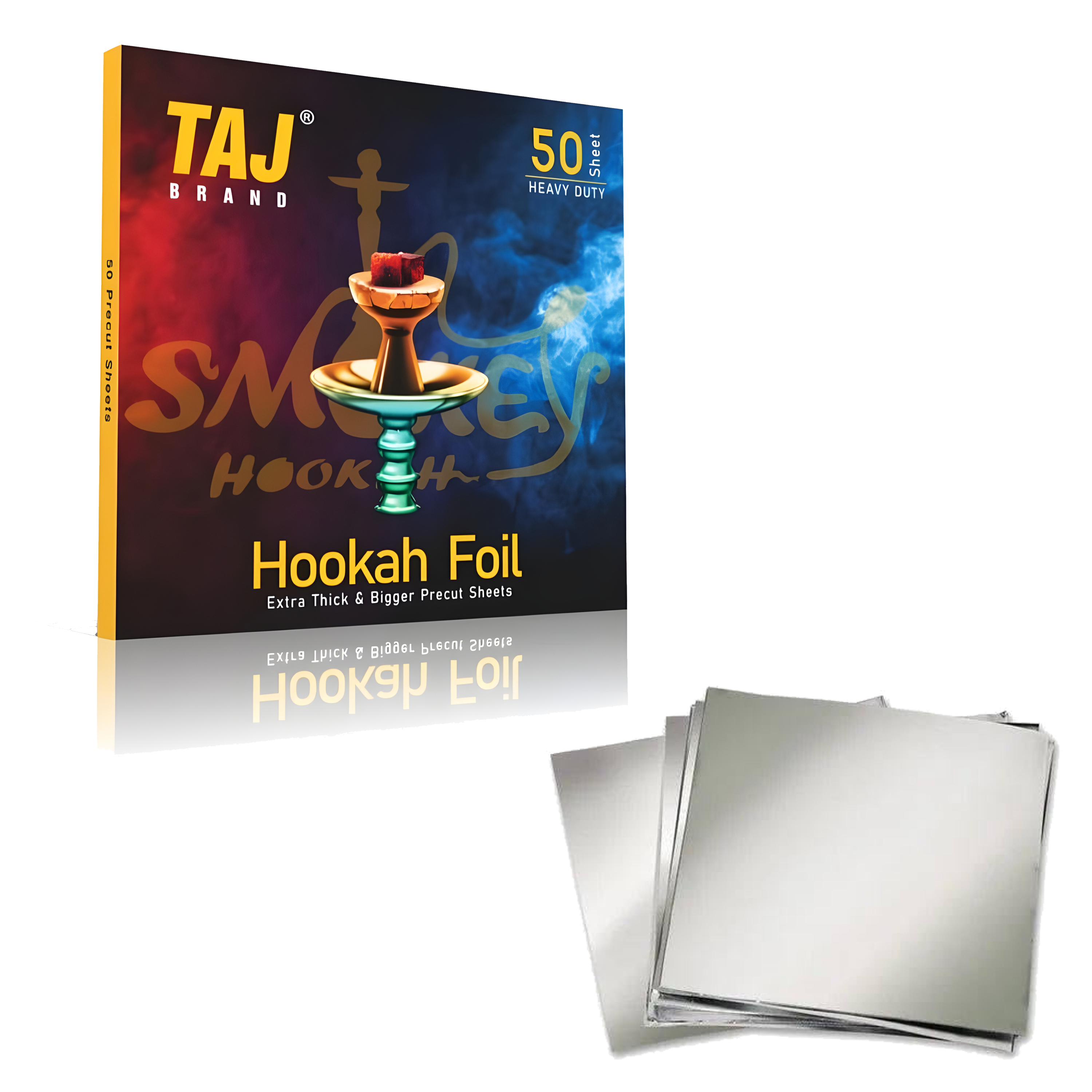 Taj Brand Hookah Foil Paper Sheets (18 Micron) high Quality (50) Aluminium Paper Sheets