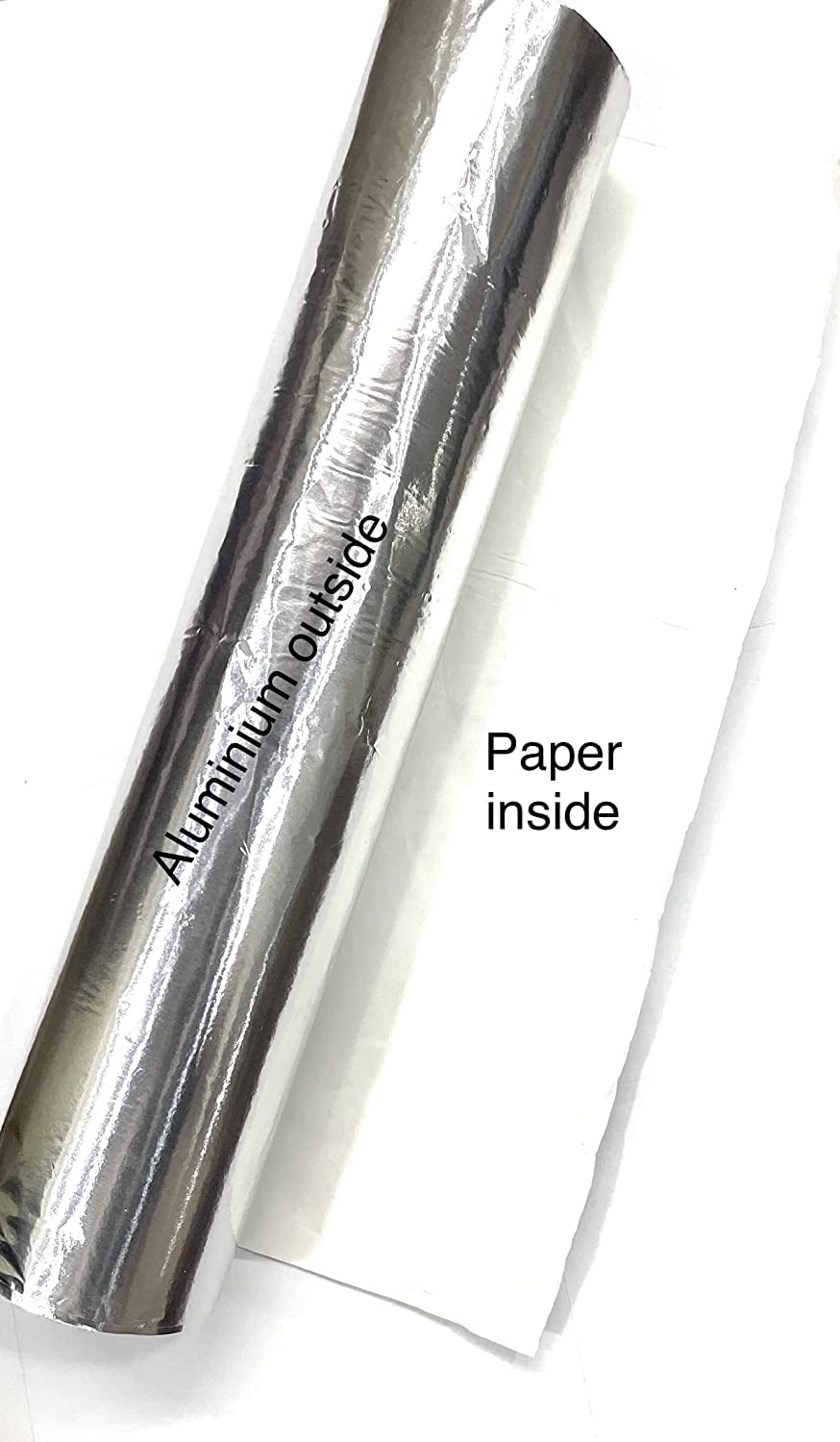 TAJ Silver Paper Foil for Food Wrapping 1KG - Paper Foil with Aluminium Coating (White Paper on one Side and Aluminium on The Other Side) 1KG foil Paper