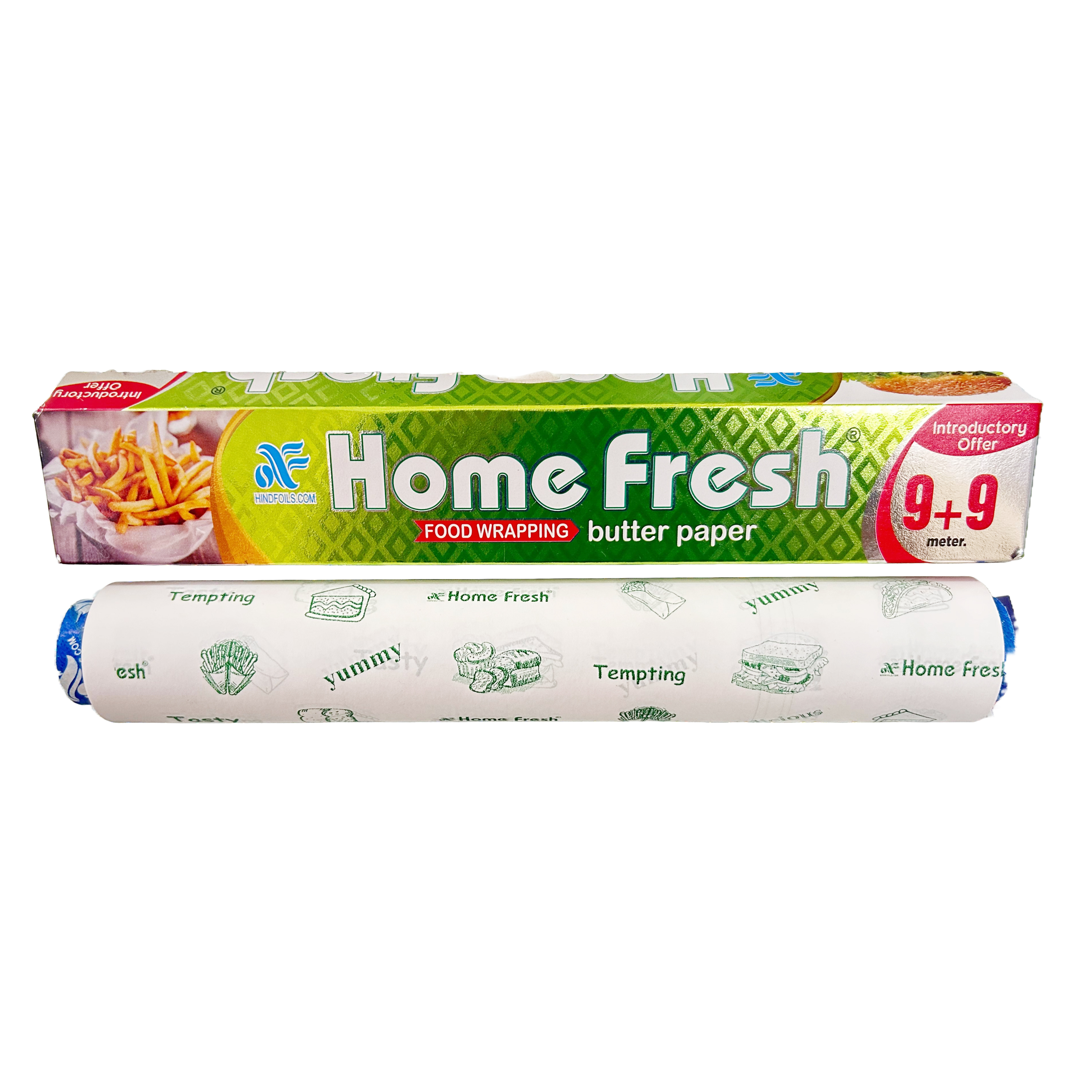 HomeFresh Eco-Friendly Non-Bleached Non-Wax Butter Paper Parchment Paper Roll for Cooking 18 Meter 9+9 meter