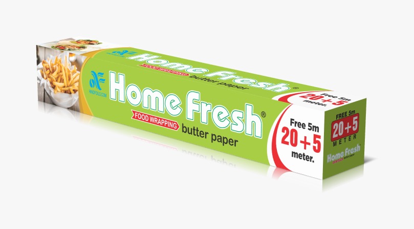 HomeFresh 20+5m Free 25 Meter Food Wrapping Paper Roll | Wrap Roti, Parantha, Sandwich, Burger & More | Keep Food Safe & Fresh | Oilproof Reusable Paper Wrap