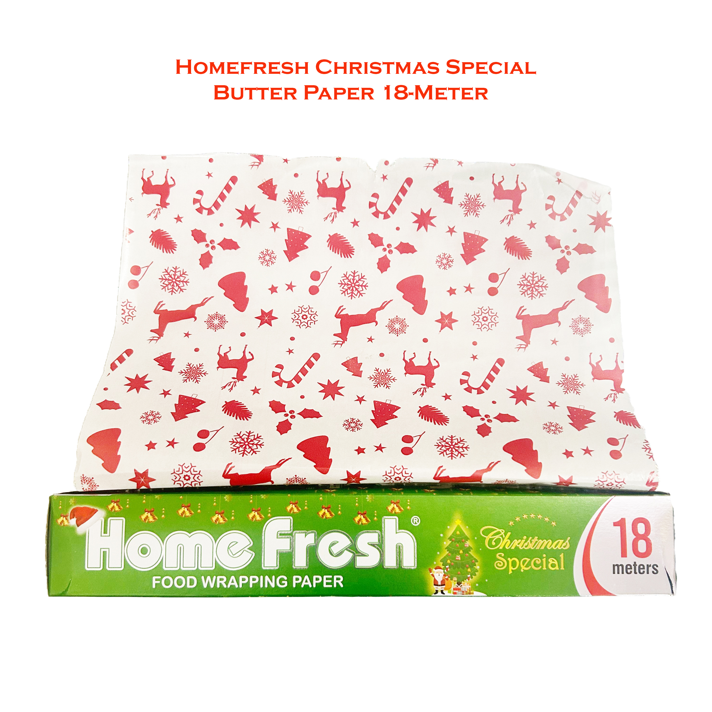 HOMEFRESH Christmas Special 18-Meter Butter Paper – Non-Stick Baking Paper for Holiday Baking and Cooking