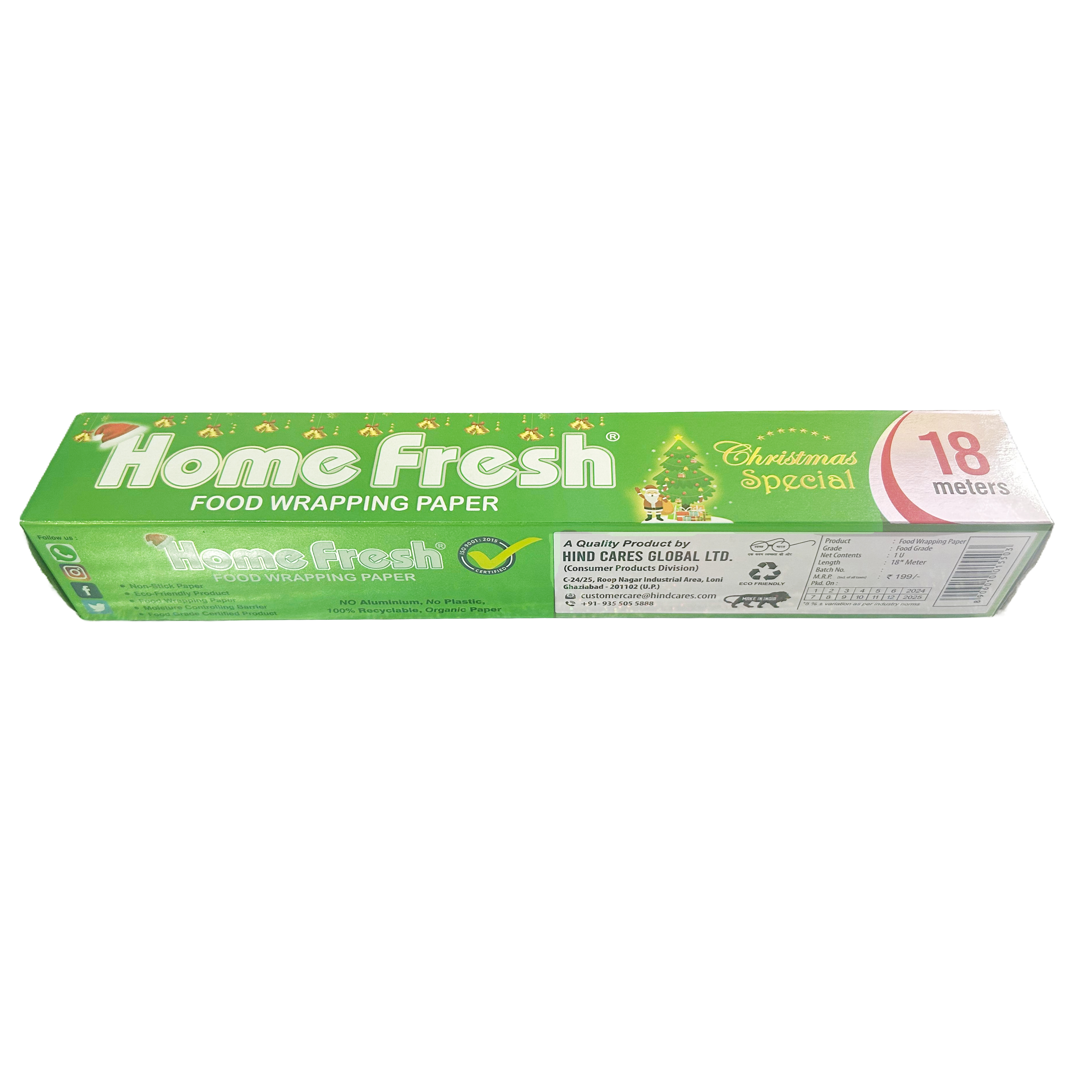 HOMEFRESH Christmas Special 18-Meter Butter Paper – Non-Stick Baking Paper for Holiday Baking and Cooking