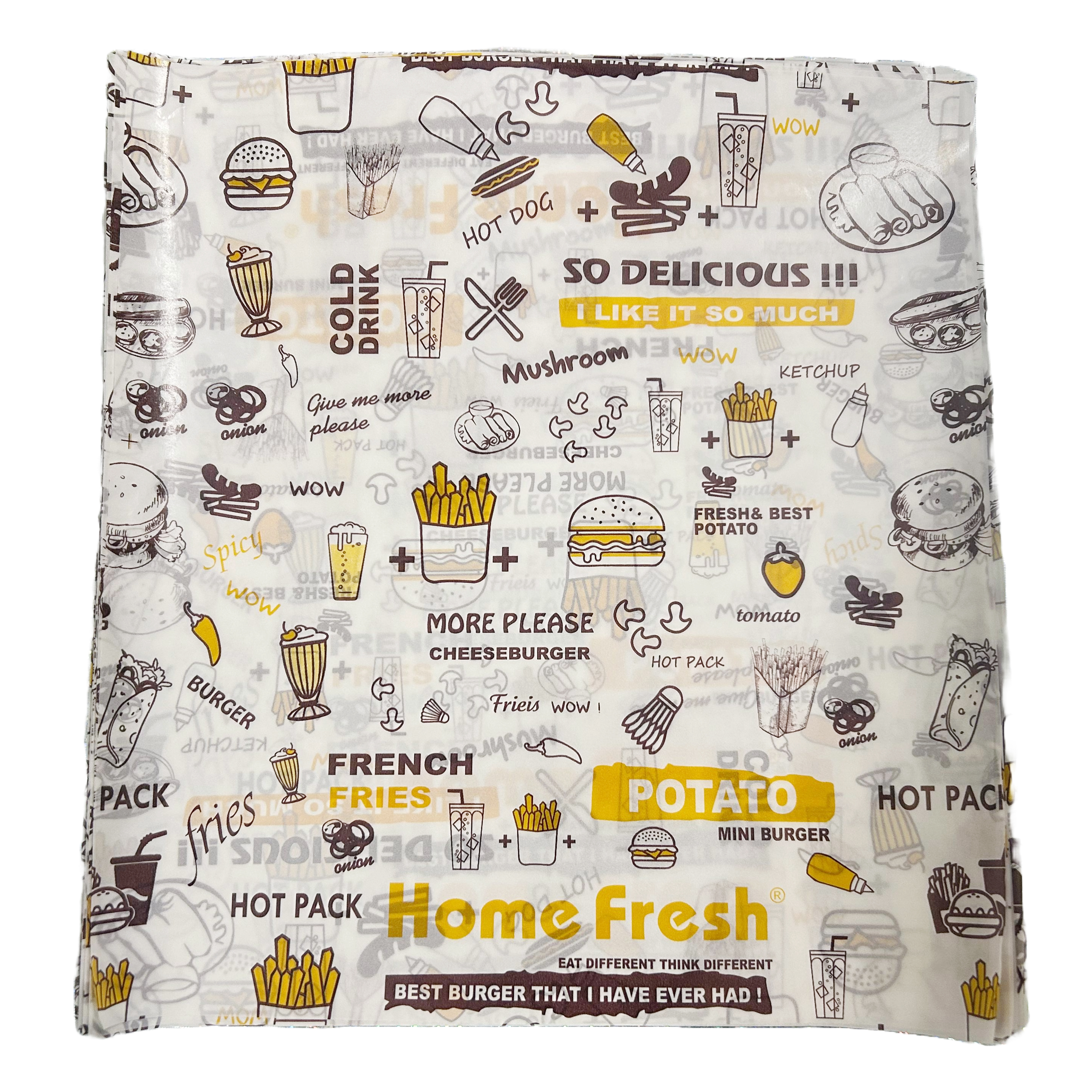 HomeFresh Ready-to-Use Butter Paper Sheets - 250 Pack for Cooking and Food Storage" Parchment Paper