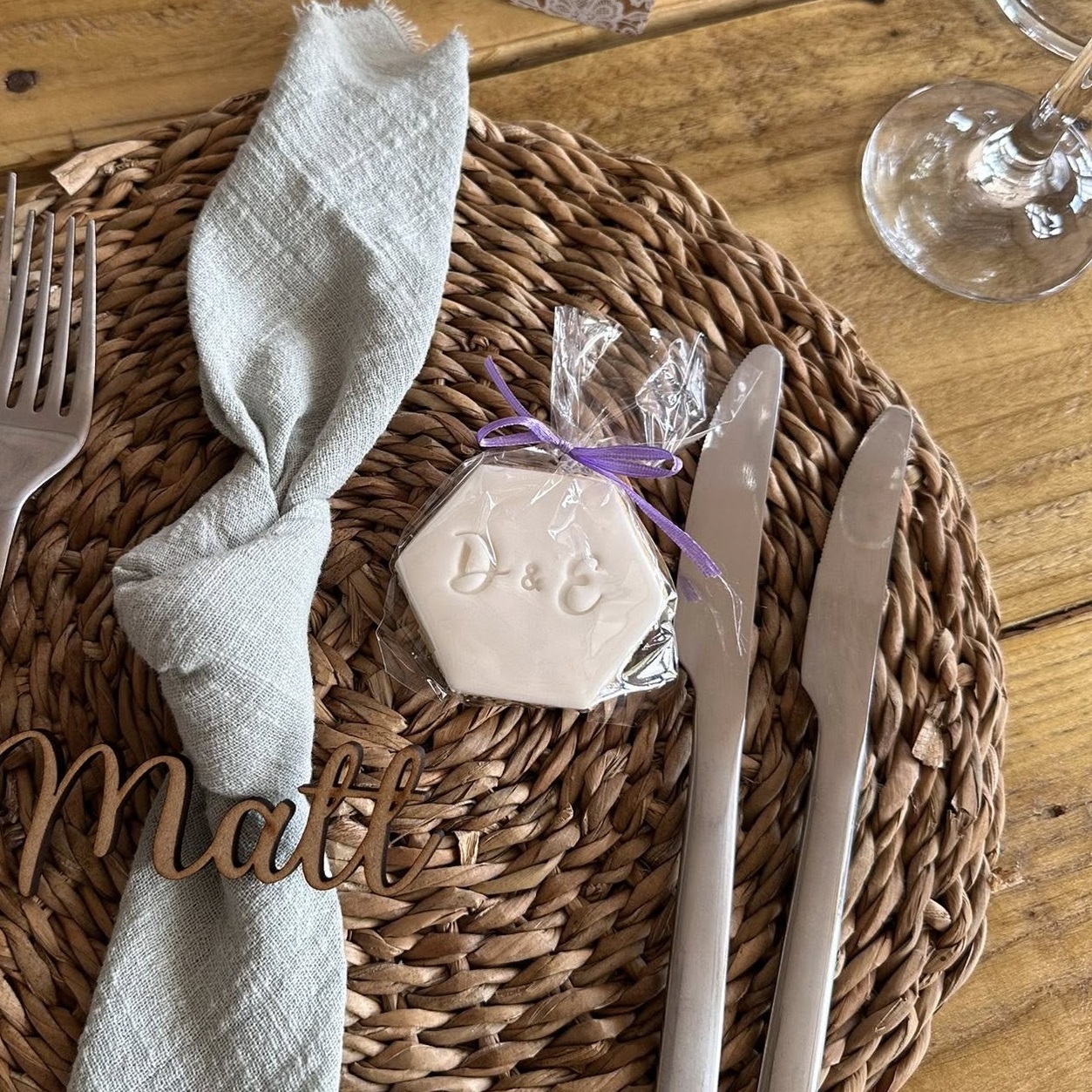 Personalised Hexagon Biscuit Wedding Favours