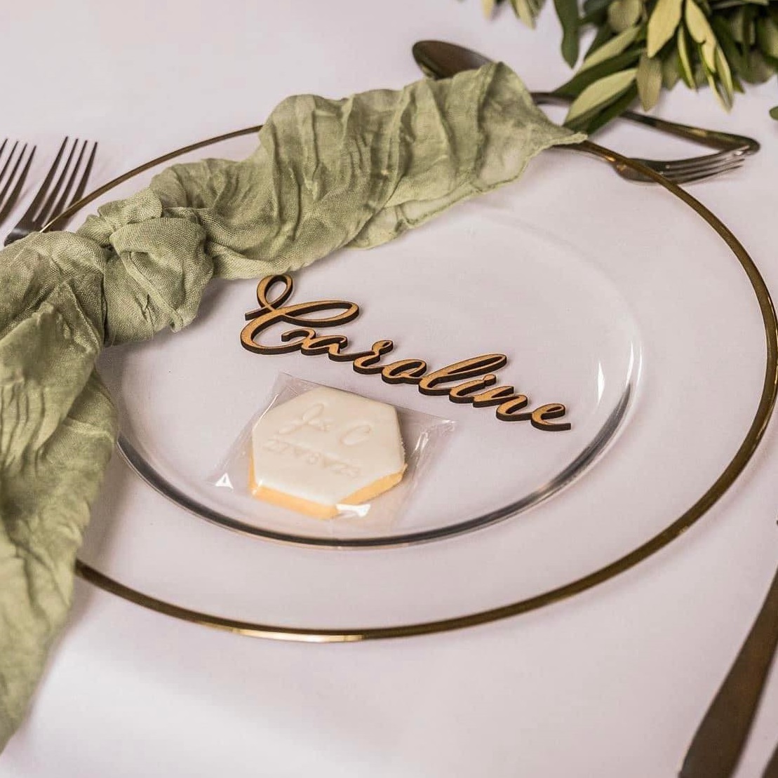 Personalised Hexagon Biscuit Wedding Favours