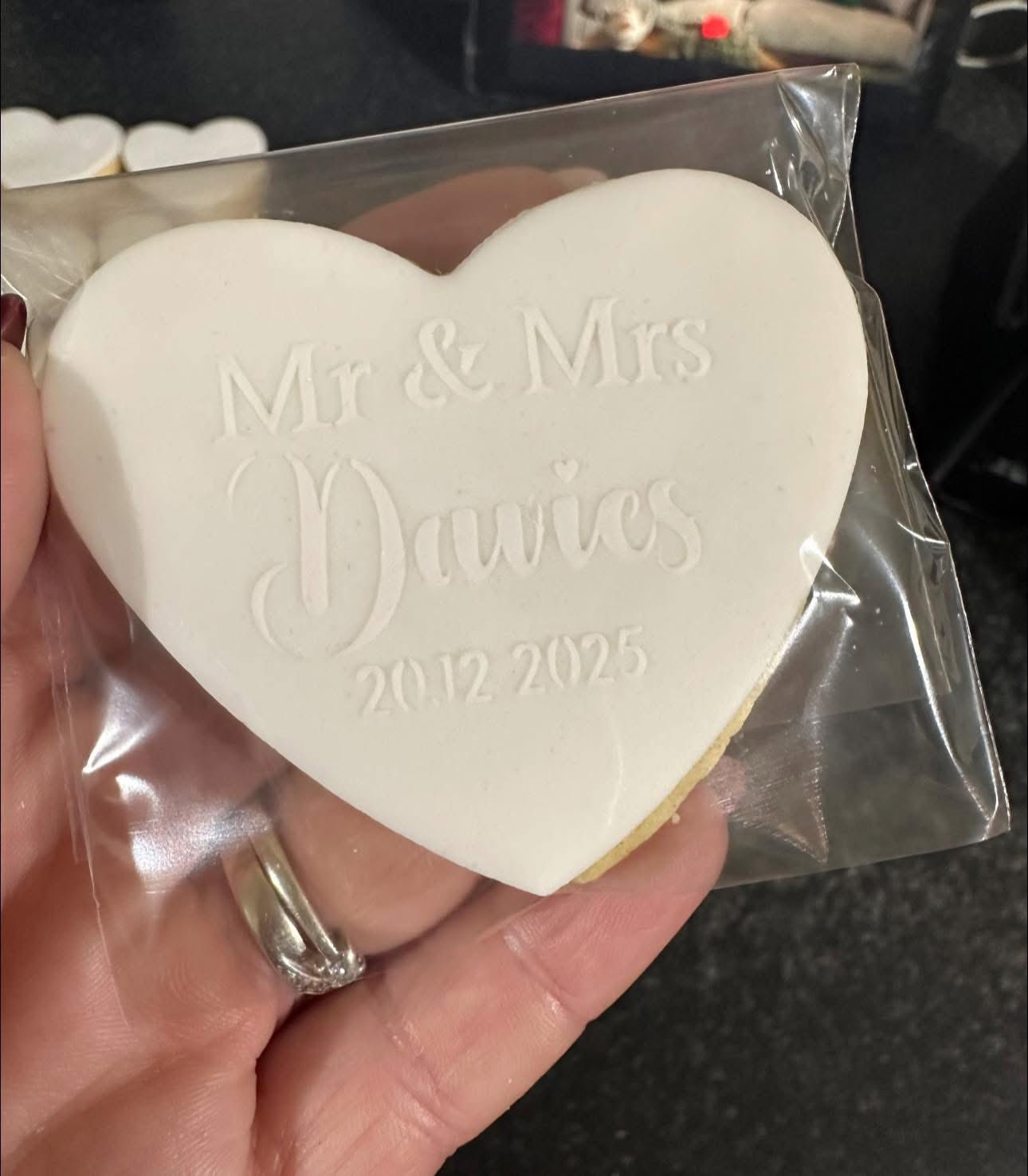 Personalised Heart Biscuit Wedding Favours
