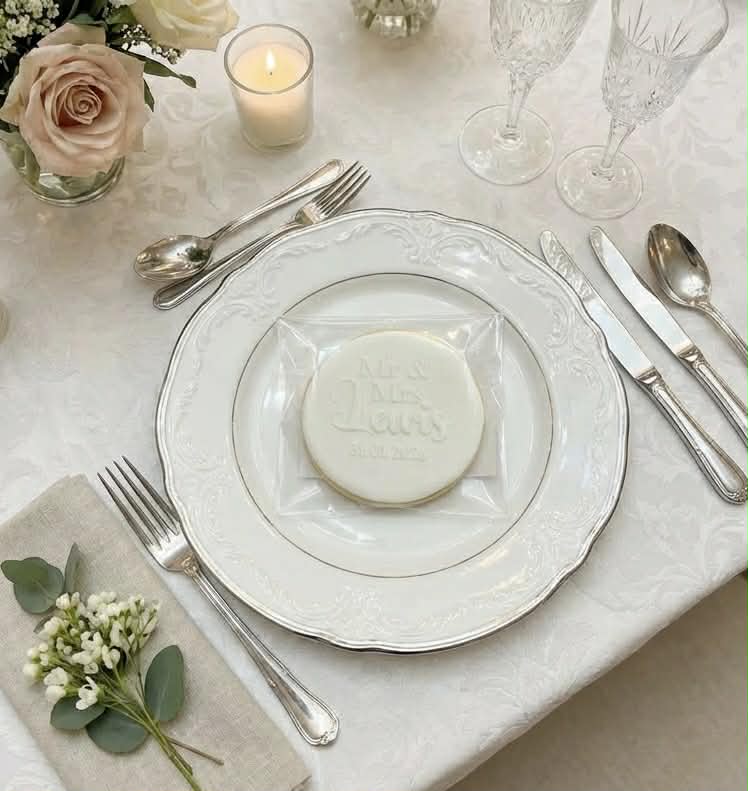 Personalised Round Biscuit Wedding Favours