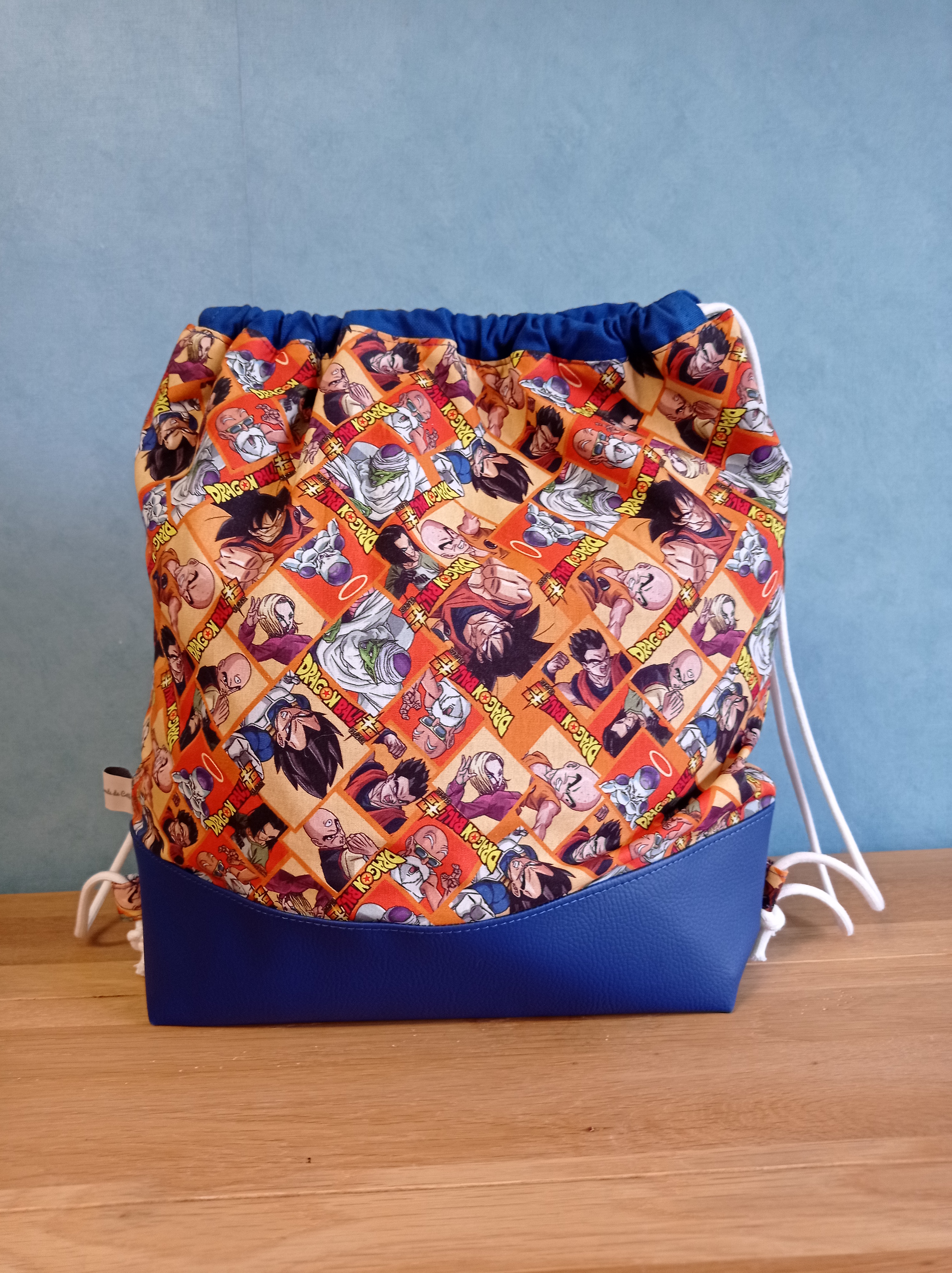 Sac à dos tissu enduit Dragon-ball Z bleu 