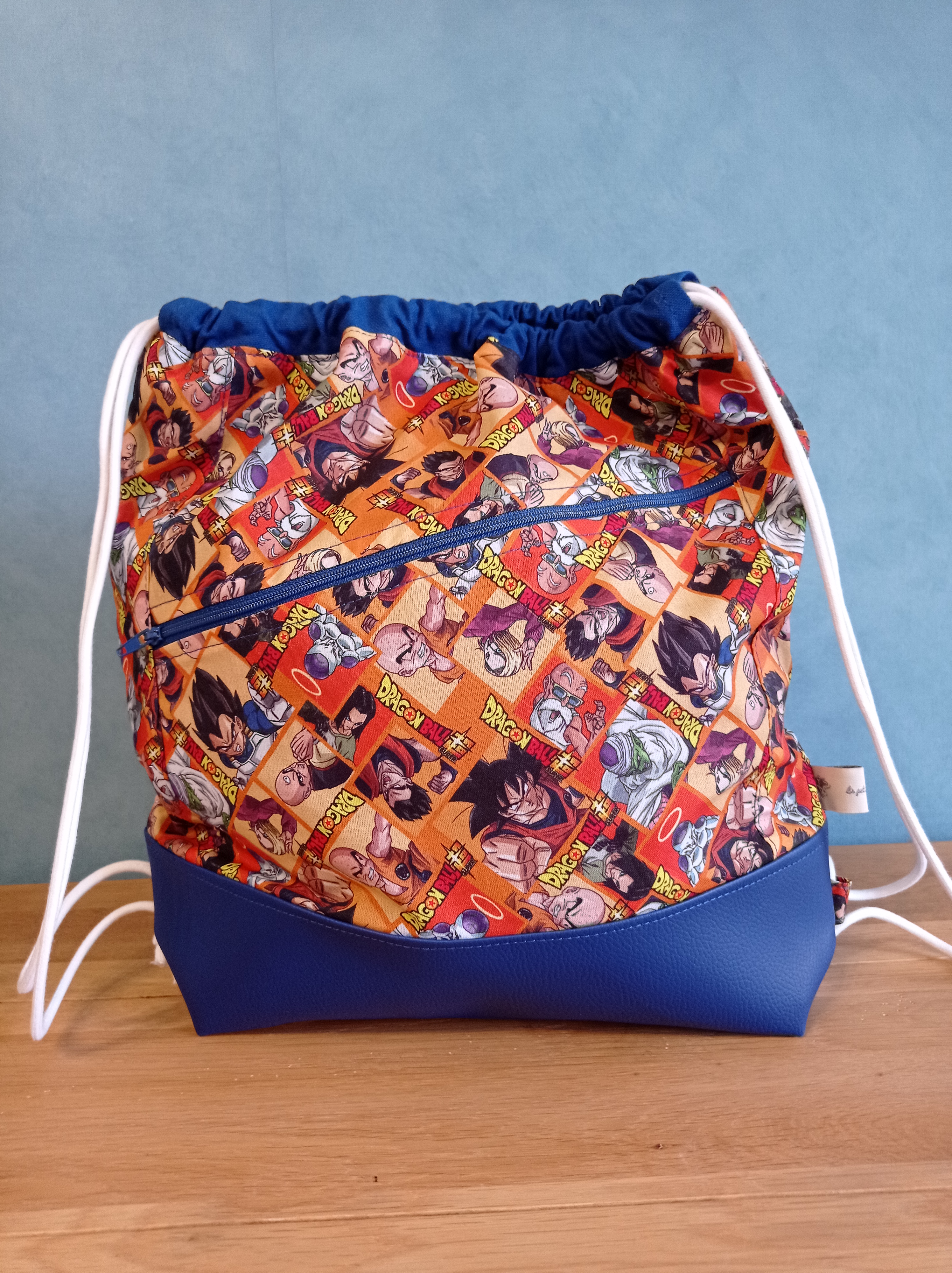 Sac à dos tissu enduit Dragon-ball Z bleu 