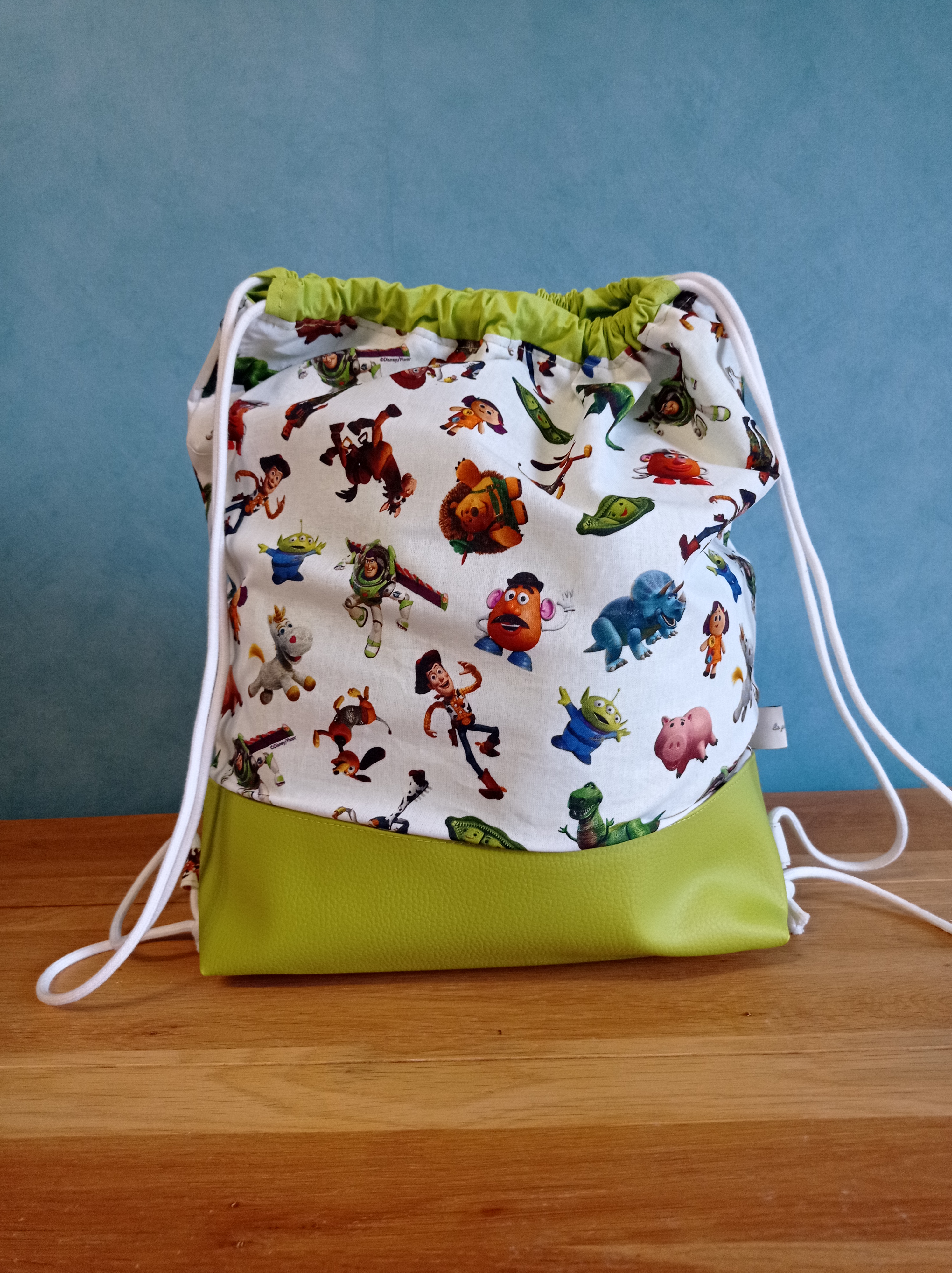 Sac à dos tissu enduit Toy Story vert anis 