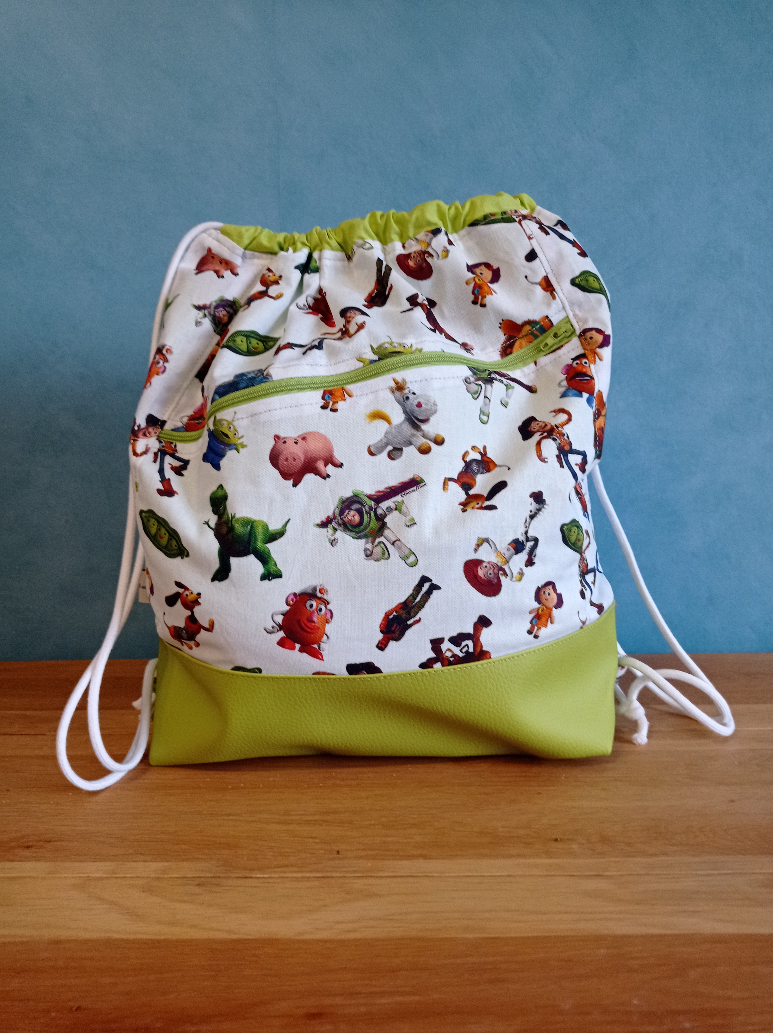 Sac à dos tissu enduit Toy Story vert anis 