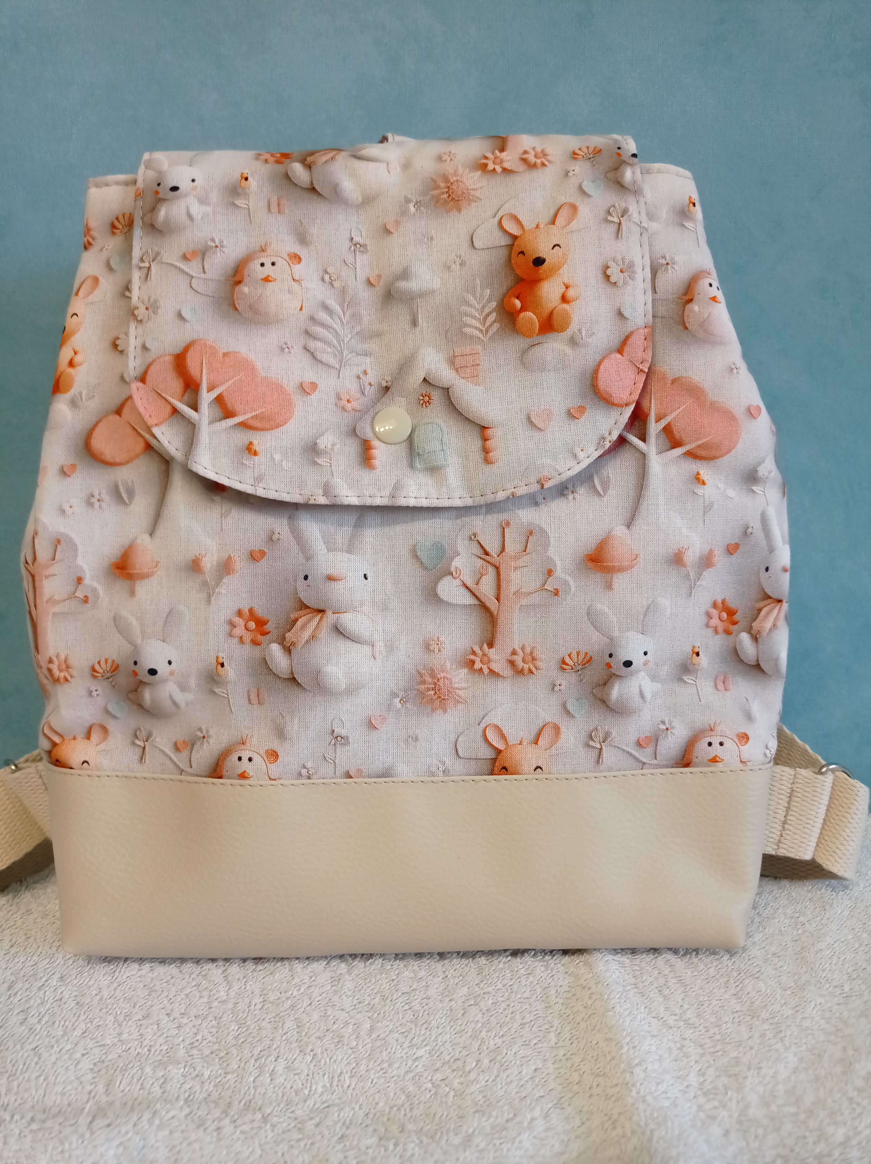 sac à dos animaux de la forêt beige 