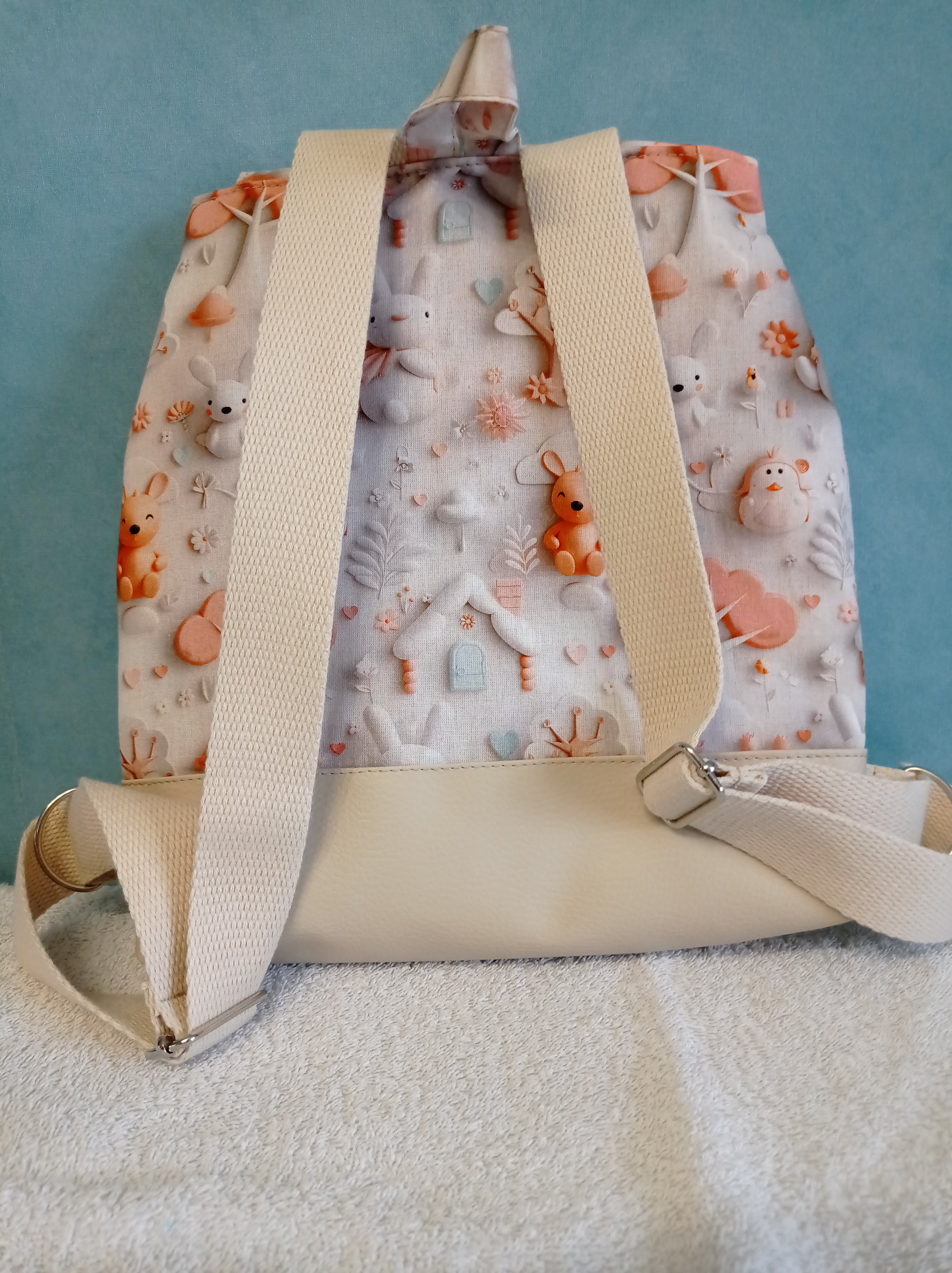 sac à dos animaux de la forêt beige 