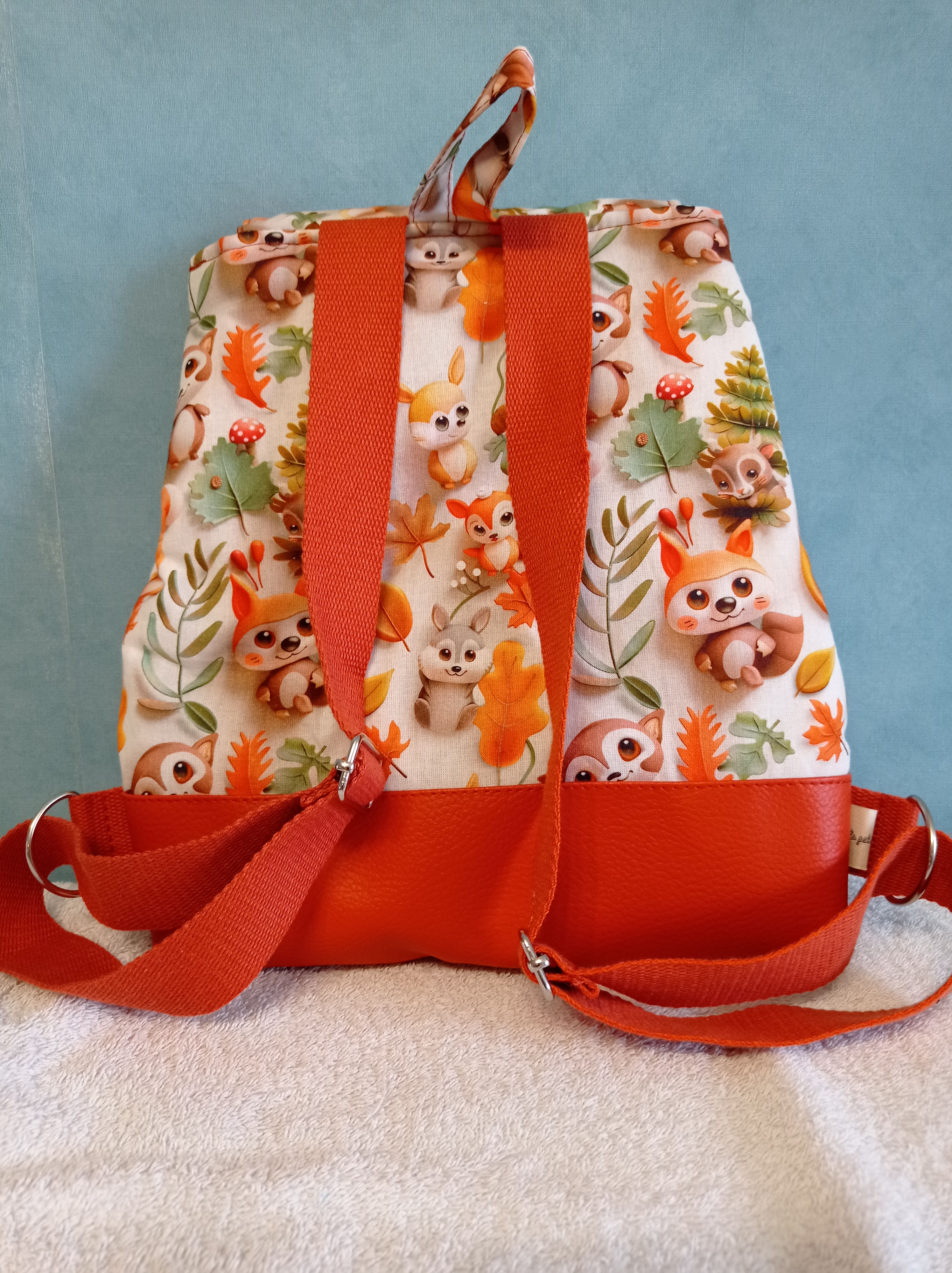 sac à dos animaux de la forêt terracotta 