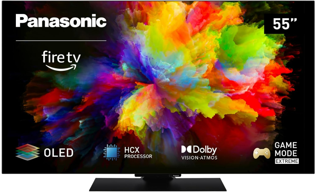 Panasonic TV-55Z80AEZ, Série Z80 55 Pouces 4K Ultra HD OLED Smart TV, 2024, Fire TV, Dolby Vision & Atmos, Mode Jeu Extreme, Controle Vocal Alexa, Airplay, Noir [Classe énergétique F]