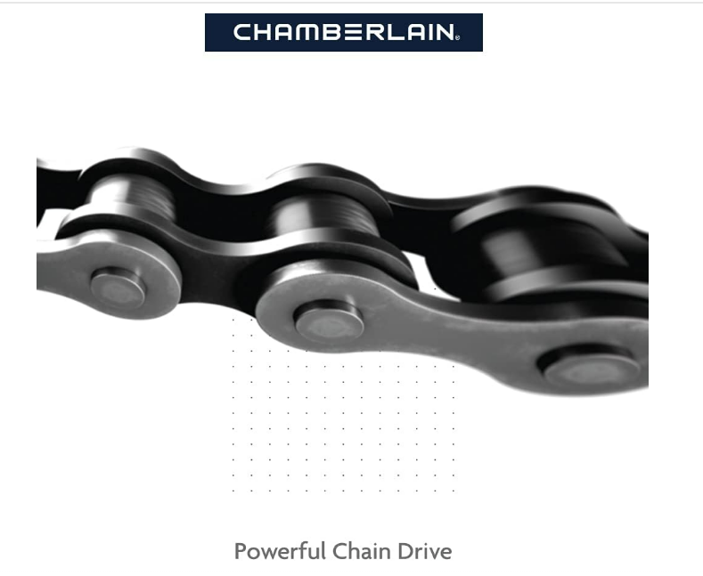 Ouvre-porte de garage intelligent Chamberlain C2405 MYQ, entraînement par chaîne, moteur 1/2 CV, double éclairage - Quantité 1