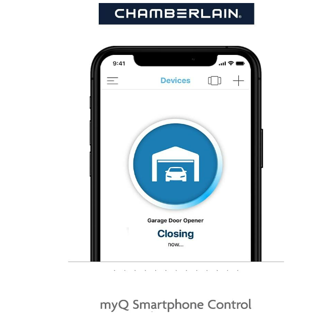 Ouvre-porte de garage intelligent Chamberlain C2405 MYQ, entraînement par chaîne, moteur 1/2 CV, double éclairage - Quantité 1