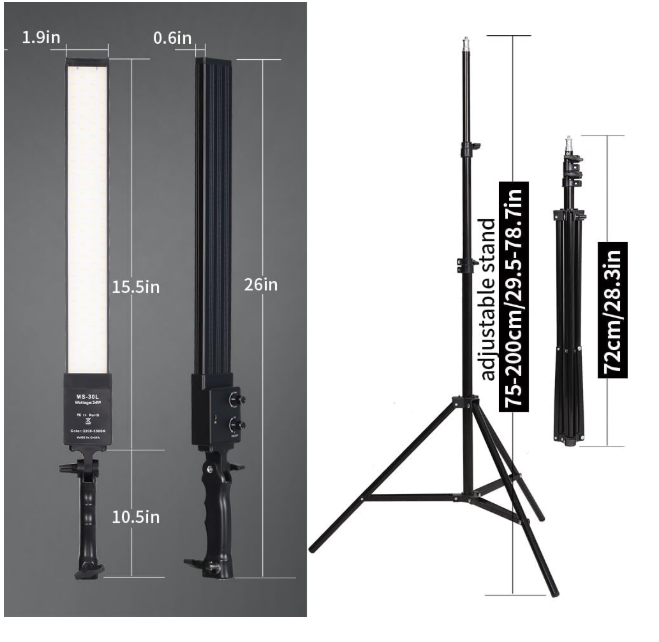 Lot de 2 éclairages LED pour photographie, intensité variable 3200K-5500K, kit d'éclairage pour studio photo avec trépied et sac pour appareil photo, studio vidéo, YouTube, portrait, diffusion en direct