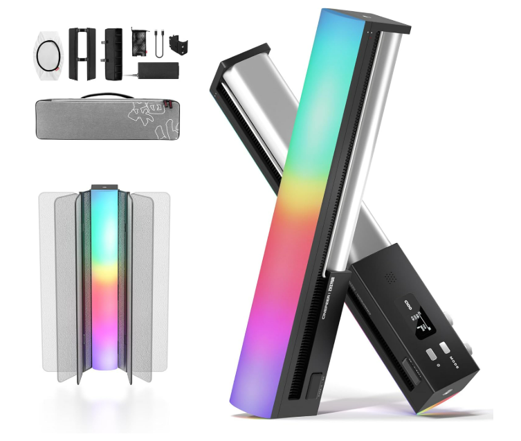 ZHIYUN CINEPEER C100 100W RGB Stick Light [Officiel] LED APP Control Video Light Wand Portable 2700K-6500K CRI 95+ TLCI 98+ Éclairage de sortie continu pour 6 * 4500 mAh Photographie 14.3" Tube Light COMBO