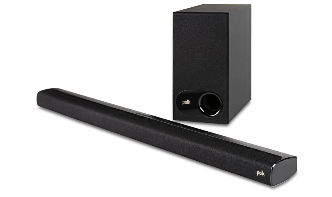 Barre de son et caisson de basses sans fil Polk Audio Signa S2 – Technologie exclusive VoiceAdjust, design ultra-mince, fonctionne avec les téléviseurs 4K et HD, HDMI et optique, Bluetooth, streaming sans fil