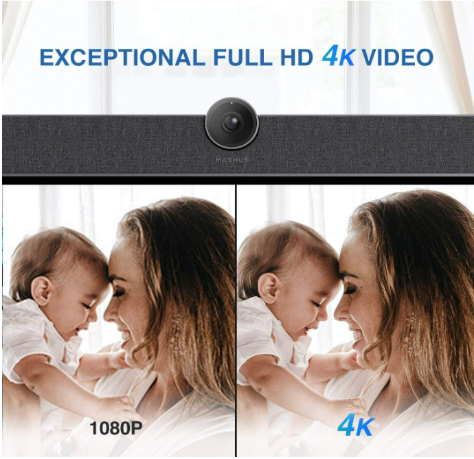 Caméra de vidéoconférence 4K Enther & MAXHUB, système de vidéoconférence et d'audioconférence Webcam tout-en-un avec microphone pour petites salles de réunion grand angle