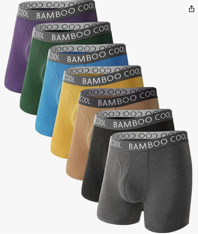 Sous-vêtements pour hommes BAMBOO COOL Boxer Briefs respirants et doux avec braguette Sous-vêtements pour hommes