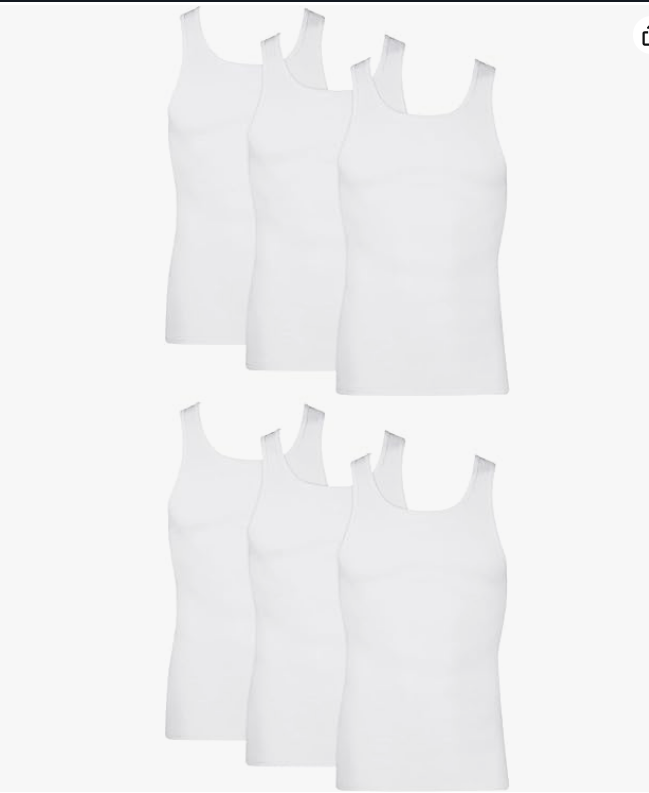 Débardeurs légers en coton évacuant l'humidité pour hommes Hanes (lot de 6)