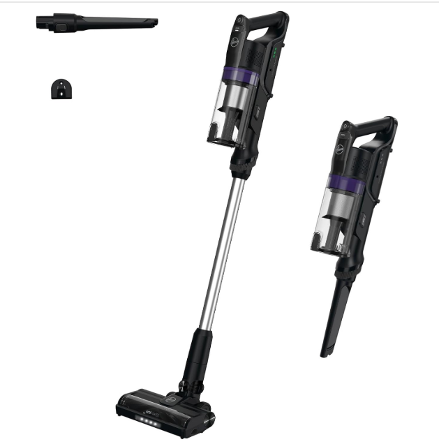 Hoover HF1 Plus Aspirateur Balai sans Fil HF1PZ10H, Léger & Puissant avec Turbo Mode, Brosse Anti-Twist Multi-sols Eclairage LED, Autonomie 45 Min. Batterie Amovible, Position Quick Park & Go