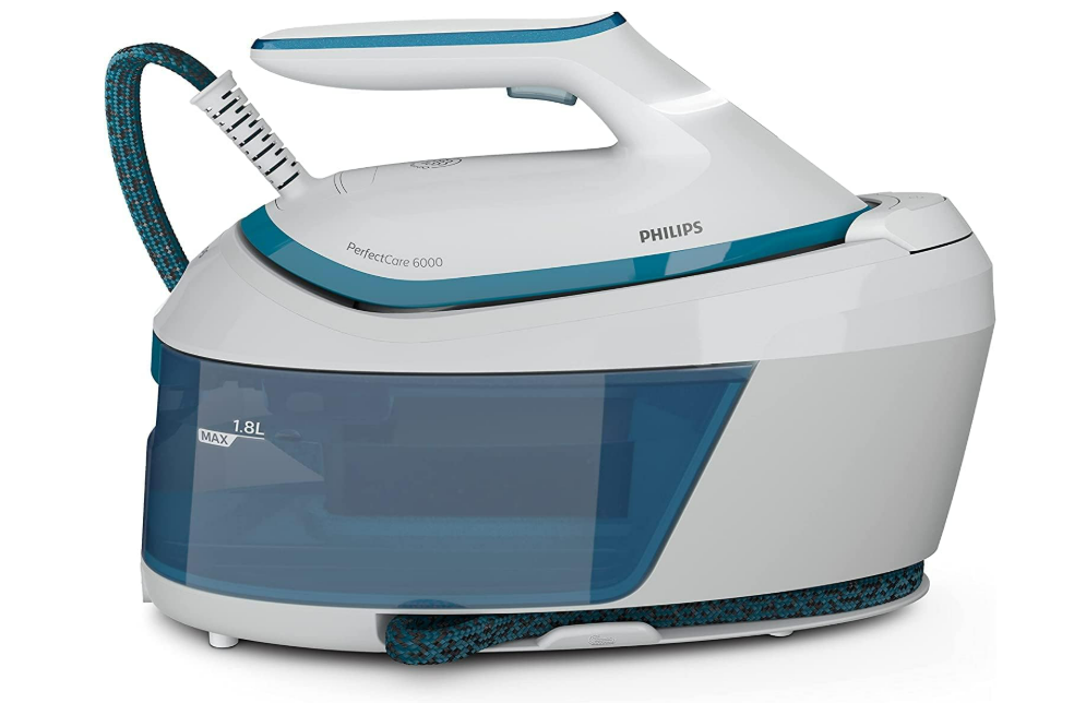 Philips PerfectCare 6000 Series Générateur De Vapeur - 2400 W, Effet Pressing jusqu'à 500 g, Pression De 6,5 bars, Technologie OptimalTEMP, Réservoir De 1,8 l, Blanc/Bleu (PSG6022/20)