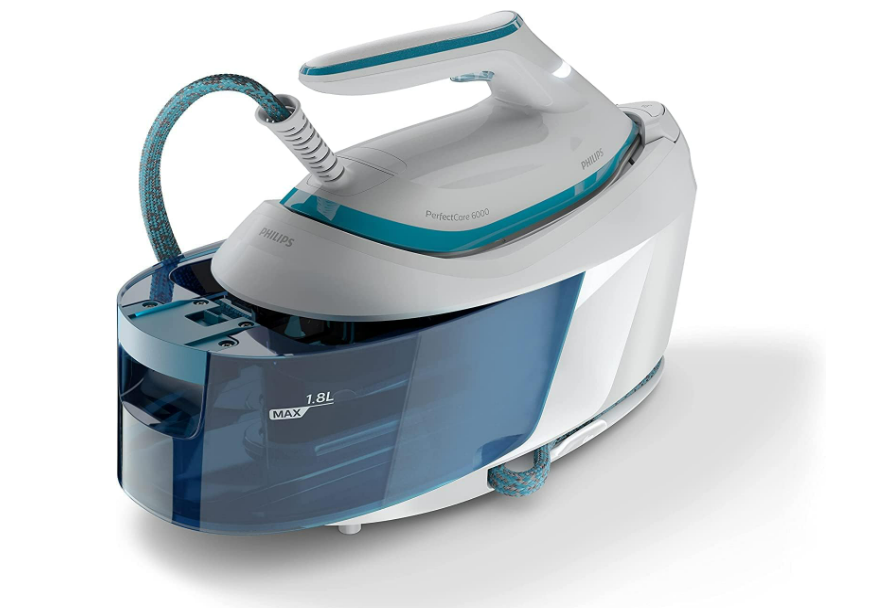 Philips PerfectCare 6000 Series Générateur De Vapeur - 2400 W, Effet Pressing jusqu'à 500 g, Pression De 6,5 bars, Technologie OptimalTEMP, Réservoir De 1,8 l, Blanc/Bleu (PSG6022/20)