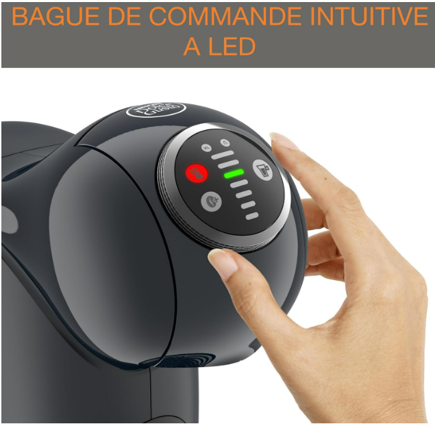 Nescafé Dolce Gusto Krups Machine à café capsules, Cafetière multi boissons, Pression 15 bars, Capacité 0,8 L, Fonction XL, Arrêt automatique, Genio S Plus gris KP340B10