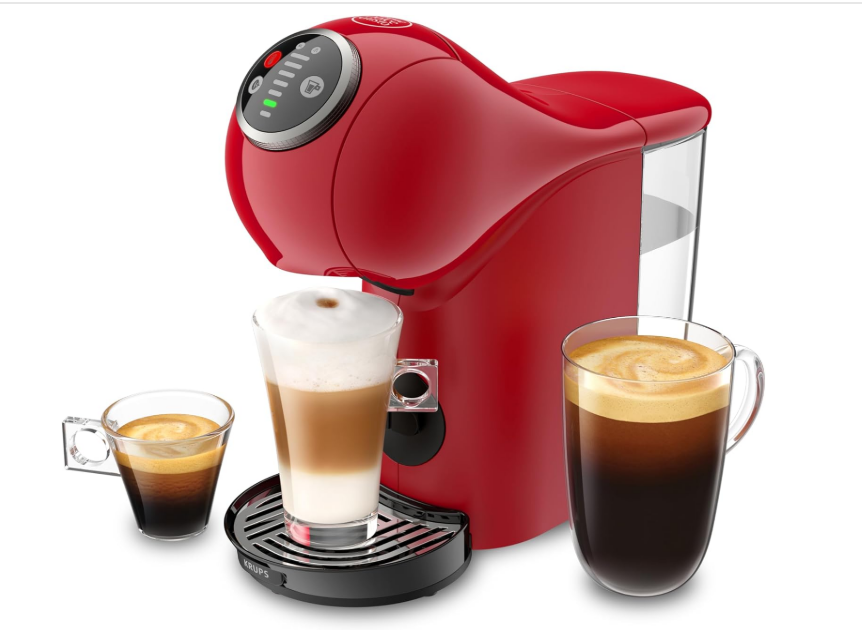 Krups Nescafé Dolce Gusto Machine à café capsules, Cafetière multi-boissons, Haute pression, 15 bars, Programmable, Arrêt automatique, Compact, Genio S Plus, Rouge KP340510