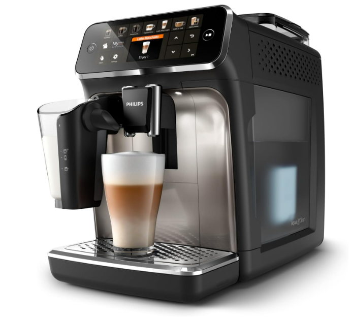 Philips Série 5400 Machine Expresso - Café à Grain - LatteGo Mousseur à Lait, 12 Spécialités de Café, Affichage Intuitif, 4 Profils Utilisateur, Chrome (EP5447/90)