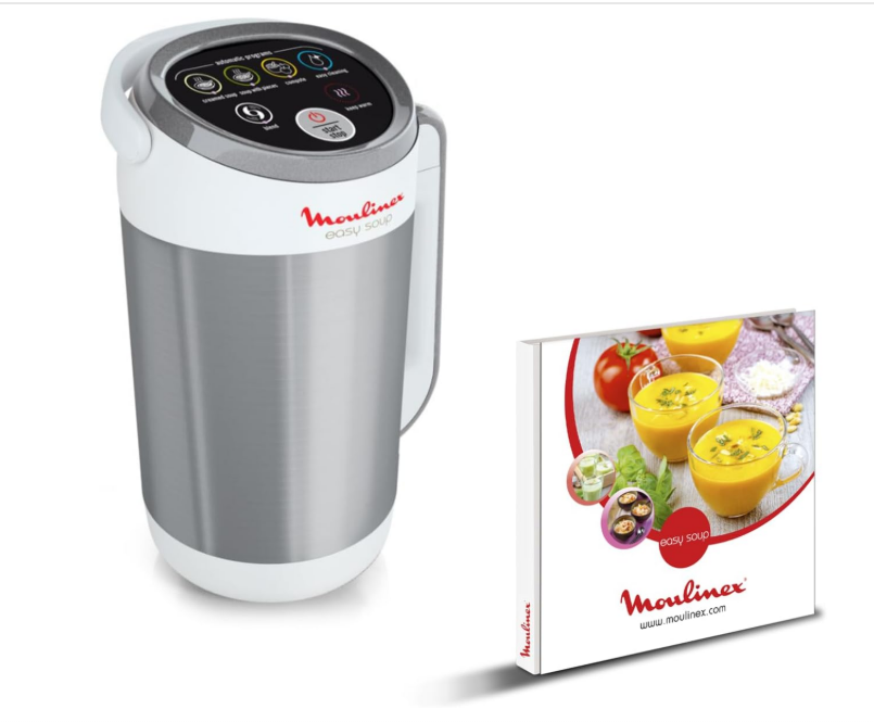 Moulinex Blender chauffant, 1000 W, Capacité 1.2 L, 5 programmes automatiques, Double paroi, Soupe, Velouté, Compote, Smoothie, Maintien au Chaud, Easy Soup silver LM841110
