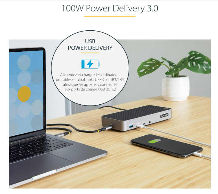 ICY BOX Station d'accueil USB-C (11-en-1) avec 2x HDMI, Docking Station USB-C pour Ordinateur Portable (Gigabit Ethernet, 6 Ports USB 3.0), DisplayLink, IB-DK2251AC