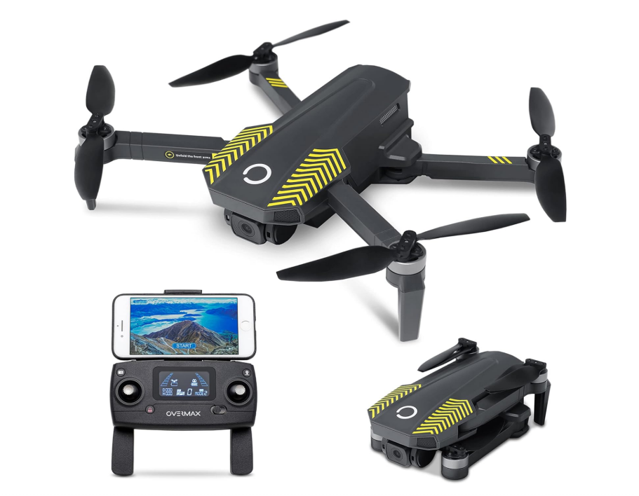 OVERMAX X BEE 9.5 FOLD RC Drone Caméra 4K Télécommandée, FPV WiFi Live, Classe C0, GPS, Portée 600m, Batterie 1820 mAh, Temps de vol jusqu'à 22 min, Vitesse jusqu'à 40 km/h, LED