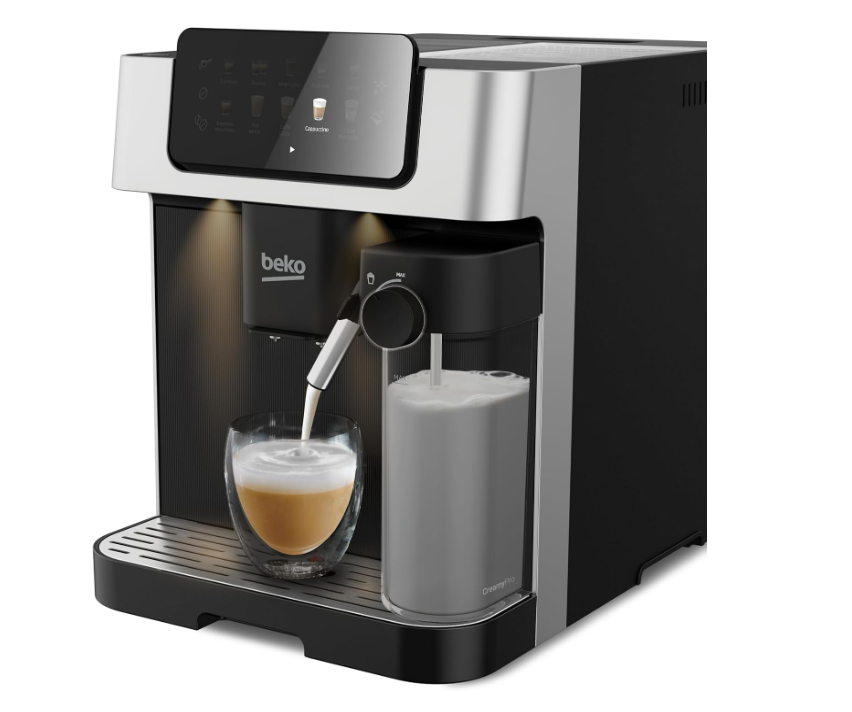 Beko - CEG7304X - Machine à café automatique avec laitière, numérique, préperfusion automatique, pression 19 bar - noir, 27,5 x 40,5 x h34 cm