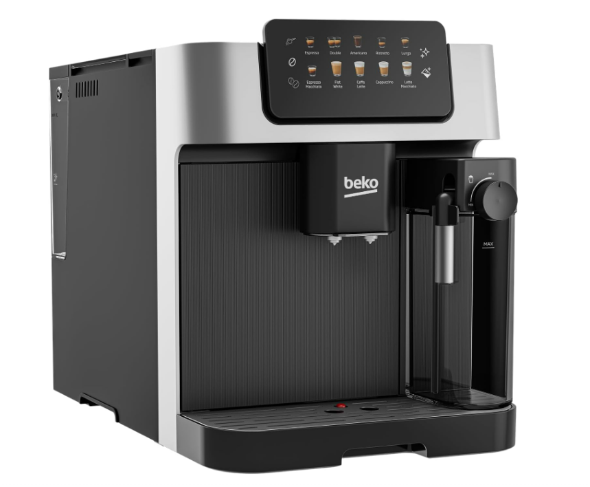 Beko - CEG7304X - Machine à café automatique avec laitière, numérique, préperfusion automatique, pression 19 bar - noir, 27,5 x 40,5 x h34 cm