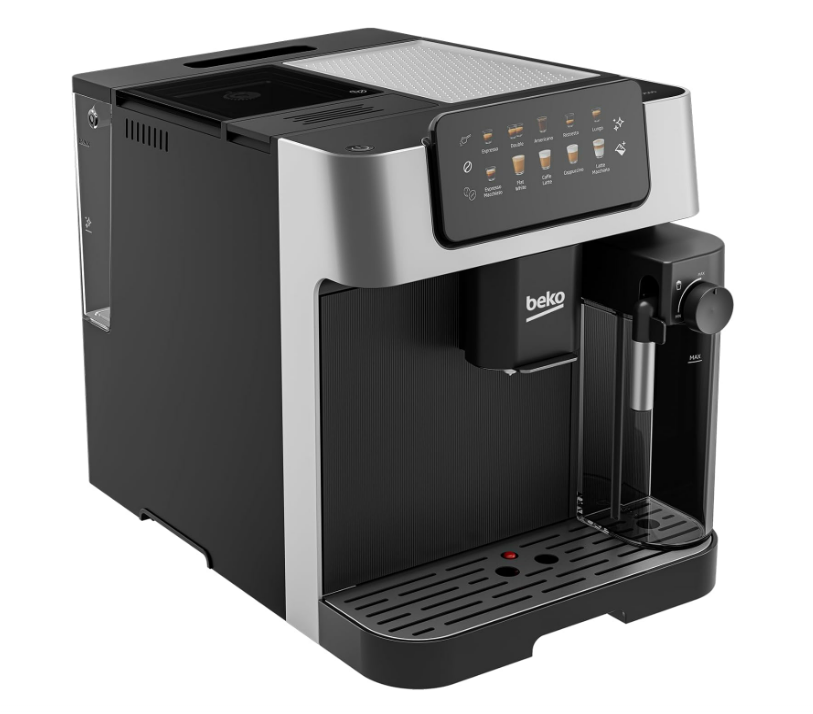 Beko - CEG7304X - Machine à café automatique avec laitière, numérique, préperfusion automatique, pression 19 bar - noir, 27,5 x 40,5 x h34 cm