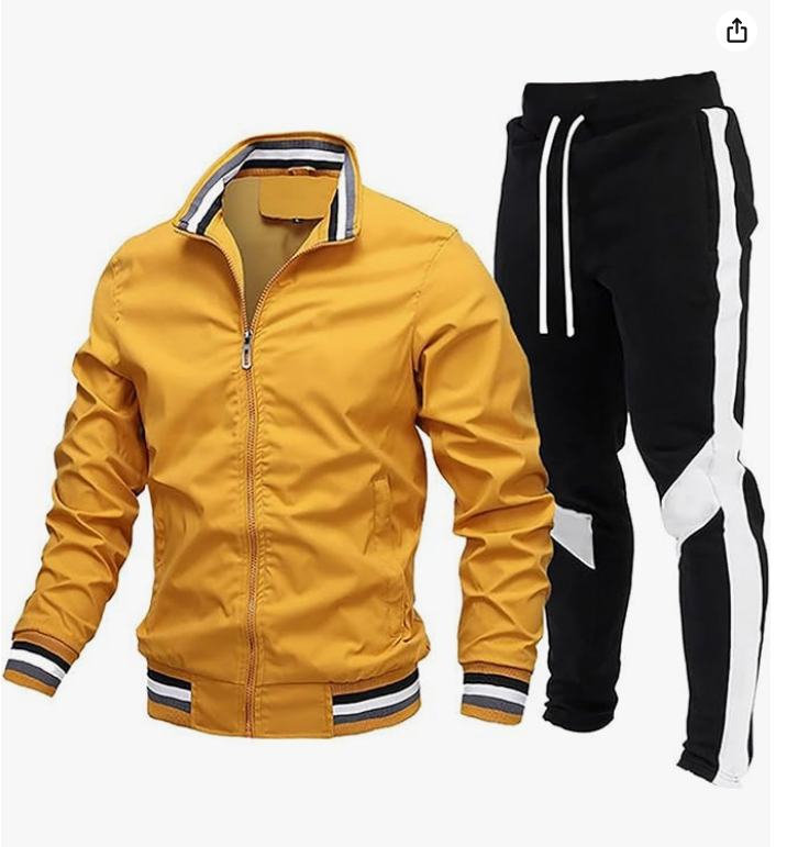 Générique Survêtement Homme Ensemble 2 Pièces Veste Sweat à Capuche et Pantalon de Jogging Tenues de Sport Décontractées Mode Outwear