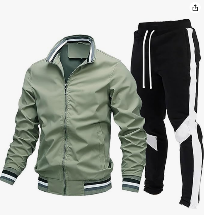 Générique Survêtement Homme Ensemble 2 Pièces Veste Sweat à Capuche et Pantalon de Jogging Tenues de Sport Décontractées Mode Outwear